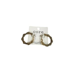 CORE Lead Conpliant gold toned hoop braided metal earrings